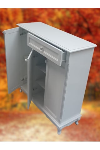 Bengi Ayakkabılık Çok Amaç Model Parlak Beyaz 3 Kapaklı