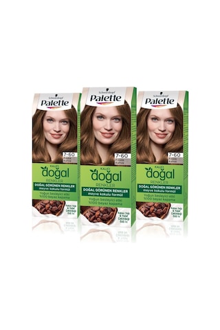 Palette Kalıcı Doğal Renkler Saç Boyası 7-60 Fındık Kahve X 3 Adet