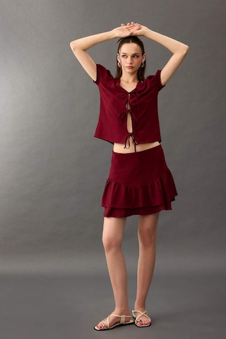 Defacto Regular Fit Aerobin Kısa Boy Etek G0583ax25smbr229 Bordo