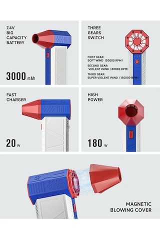 Vkemall Turbofan X3 Süper Turbo Fan Jet Kuru Üfleyici 130000rpm 3 Vites Ayarlanabilir