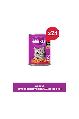 Whiskas Biftekli Kedi Konservesi 24 x 400 G