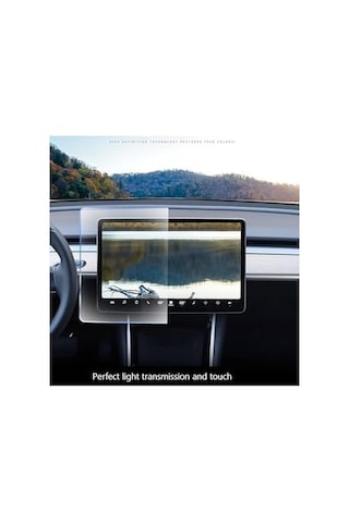 Tesla İle Uyumlu Model Y 15 İnç 2023 2024 Multimedya Auido Ekran Koruyucu Cam Film Çizilmez Araç Screen Protector