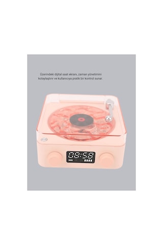Astraltech Gece Lambası Stereo Bluetooth Hoparlör Dijital Saat Su Dalgası Efektli 3-ü-1 Cihaz