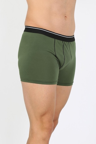İbrahim Burak Etiler Collection Moda Çizgi Erkek Pamuk Likralı Boxer Haki 40133