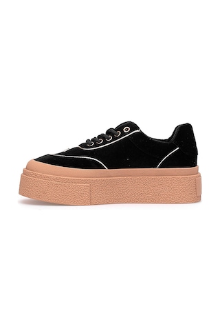 Guja 25k330 Kadın Hakiki Deri Klasik Sneaker Siyah Siyah