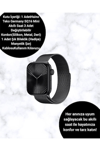 Zenvia ZNV2026 Mini Series 10 Akıllı Saat 3 Kordon + Bileklik (Distribütör Garantili)