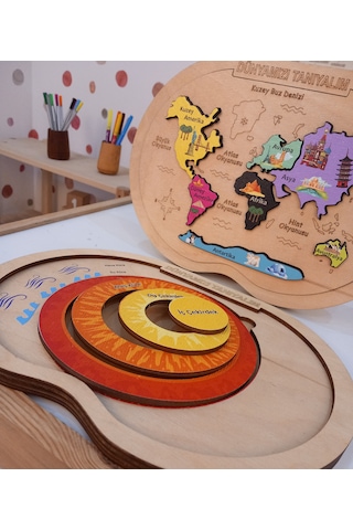 Dünyanın Yapısı Katmanlar Ve Kıtalar Boyanabilir 3 Boyutlu Yapboz