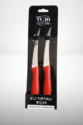 Tujo Knives 2'li Paslanmaz Çelik Tırtıklı Meyve Sebze Bıçağı Stainless Steel