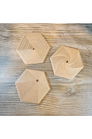 3d Baskı Super Fidget Coaster Seti - Altıgen Desenli Bardak Altlığı Ve Tutucu-bej