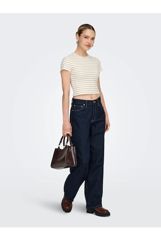 Only Onlanıts S/s O-neck Kadın Crop T-shirt 15368322 Yeşil