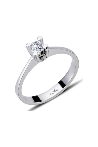 Lova G Renk 0,20 Karat Pırlanta Tektaş Yüzük - HRD Sertifikalı