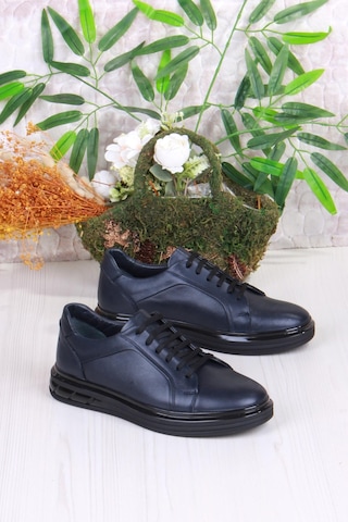 Mehmet Mete 42466 Rahat Hakiki Deri Sneaker Erkek Ayakkabı Siyah