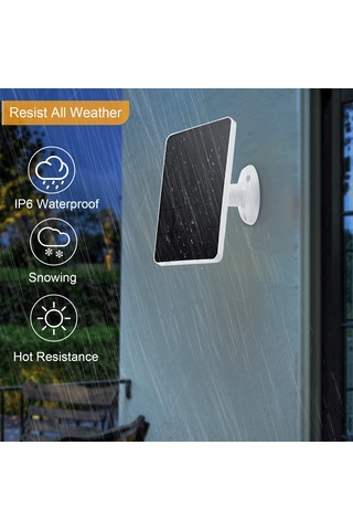 Youmex 10w 5v Monokristal Güneş Paneli, Ip6 Su Geçirmez, Type-c Çıkışlı, Düşük Tüketimli Kapı Zili Ve Güvenlik Kamerası İçin Siyah Şarj Paneli