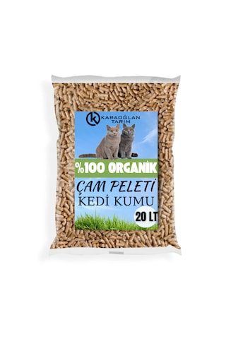 Karaoğlan Tarım Kedi Kumu Organik %100 Çam Peleti Kokulu Tozsuz 20 L 10 KG