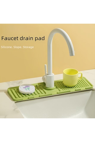 Springsun Gri Silikon Lavabo Açıkçası: Egimli Su Akışlı, Sıçramayı Engelleyen, Kesilebilir Mutfak/banyo Islak Yere Dayanıklı Mat