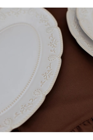 Home Lovers Düz Seramik Servis Tabağı 1 Adet 444582981 Bej