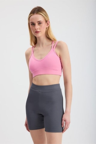 Sırt Çapraz Askılı Crop Bluz - S504568 Pembe