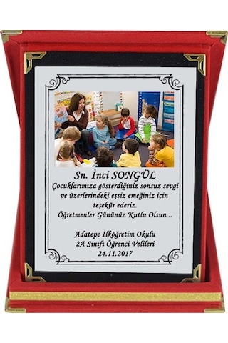 Öğretmenler Günü Hediyesi Fotoğraflı Ve Isimli Plaket
