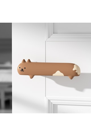 Youtek Kahverengi Sağ Açılabilir Silikon Kapak: Odalar Ve Banyolar İçin Gürültü Engeli, Çarpma Korumalı, Kalın, Duvar Koruyucu Kapak 15.7x4.7x5 Kahve Açık