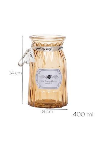 Porsima Dhz90225 Dekoratif Cam Vazo Kahve 14cm-400ml