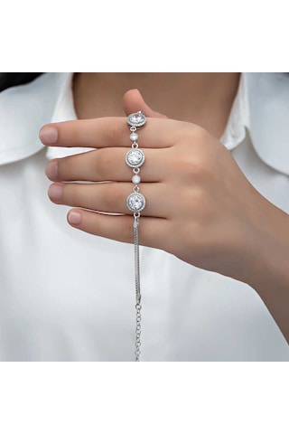 Gümüş Tektaş Kadın Bileklik Gümüş