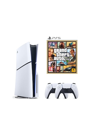 Sony Playstation 5 Slim 1 TB Standart Edition Konsol + 2 Kol + PS5 Gta 5 (İthalatçı Garantili)