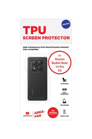 Xiaomi Redmi Note 14 Pro 5g Mat Arka Ve Yan Koruyucu Tpu Film
