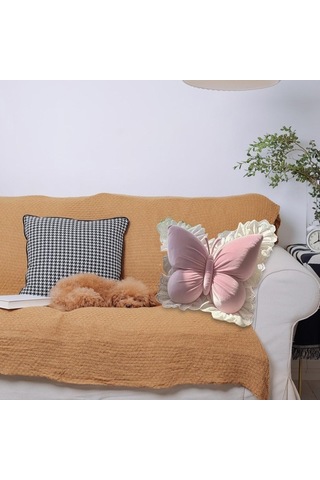 Fastbuy Suntek Kelebek Şekilli Yastık, El Sanatları Kanepe Minderi, İç Pembe Pembe