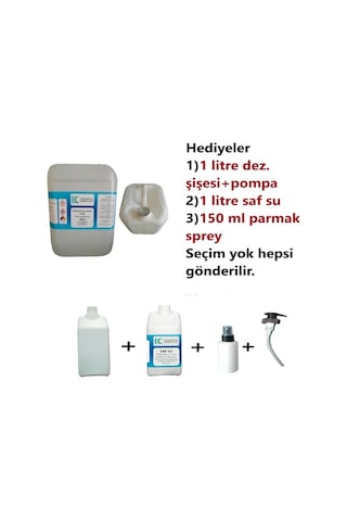 Izopropil Alkol %999 Ipa +1 L Saf Su+ Dez Şişe+ Sprey+ Pompa 5 L