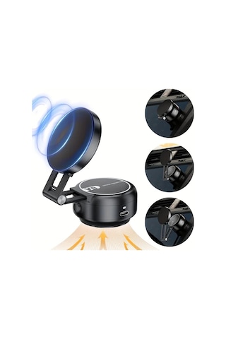 Xuweiwei Siyah 360 Derece Dönebilen Manyetik Araba Telefon Tutucu Uzatılabilir Alüminyum Gösterge Paneli Ayna Gym Ofis Için Evrensel