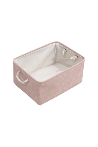 Magideal Suntek Katlanabilir Su Geçirmez Kumaş Saklama Sepeti Pembe S