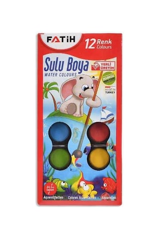 S-12 Sulu Boya 12 Renk Çok Renkli
