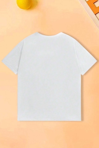 Uyguntarz Çocuk Gumball Baskılı Pamuklu Tshirt Beyaz