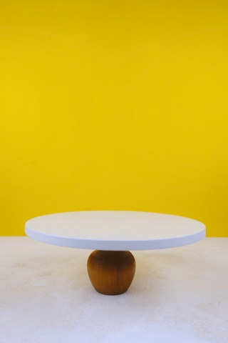 30 Cm. Mdf Beyaz Tabak Nar Model Ahşap Ayaklı Pasta Sunum Taba...