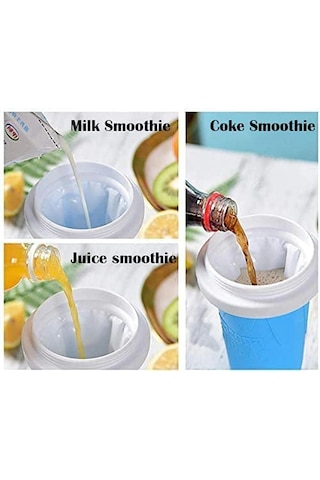 Leezsing Kırmızı Smoothie Bardağı, Soğutma Bardağı Çift Katmanlı Sıkılabilir Bardak Smoothie Makinesi, Dıy Ev Yapımı Dondurma Makinesi
