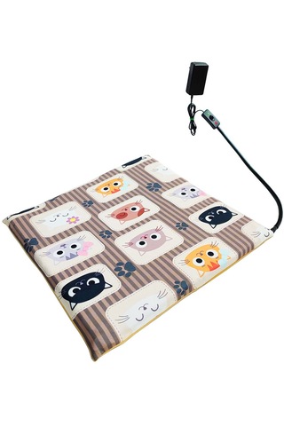 Kedi Minderi Isıtmalı Model 45x45cm 12v Adaptörlü Su Geçirmez Kdtes88