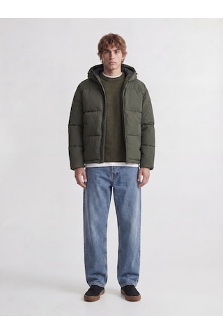 Jack & Jones Erkek Ayarlanabilir Bagcikli Kapüsonlu Puffer Ceket - Galaxy - 12303930 Rosin
