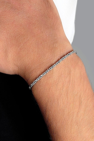 925 Ayar Gümüş 2 Mm Kral Erkek Bileklik 19 Cm