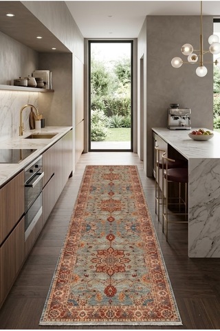 Dekoratif Halı Kaymaz Taban Leke Tutmaz Yıkanabilir Kilim Özel Ölçü Salon Halısı 3034