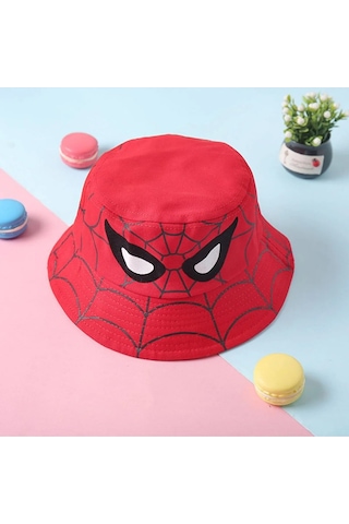 Shopiolog Çocuk Şapka Erkek Örümcek Adam Balıkçı Kova Şapka Spiderman
