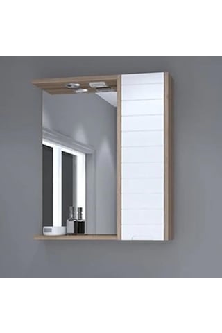 Denko Mostar 70 Cm Mdf Beyaz Banyo Dolabı Takımı Aynalı Üst Modül Beyaz