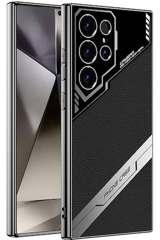 Zore Galaxy Uyumlu S24 Ultra Kılıf Kamera Korumalı Suni Deri Tasarım Msra Yeni Seri Procase Kapak-siyah Siyah