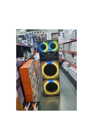 200w Büyük Boy Hoparlör 130cm 2 Adet Kablosuz Karaoke Mikrofonlu Şarjlı Bluetooth Speaker