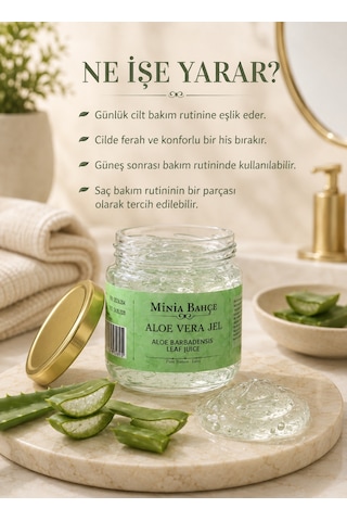 Minia Bahçe Yüz, Vücut, Saç ve Saç Derisi İçin Aloe Vera Jel 75 G