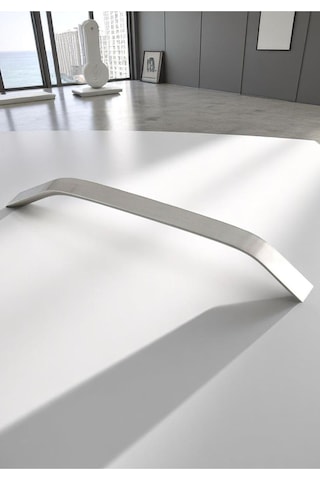 Eko Şahin Alüminyum Metal Lüks Modern Mobilya Çekmece Mutfak Dolabı Kulpu Inox 192mm 5 Adet Inox
