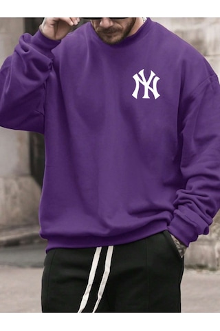 Altamira Erkek Ny Ön Arka Baskılı Oversize Bisiklet Yaka Sweatshirt 001