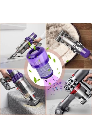 Dyson V12 Uyumlu Dik Süpürge Filtresi Detect Slim Yıkanabilir