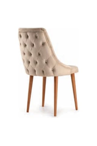 Bera Ceviz Ayak Athena Sandalye Krem