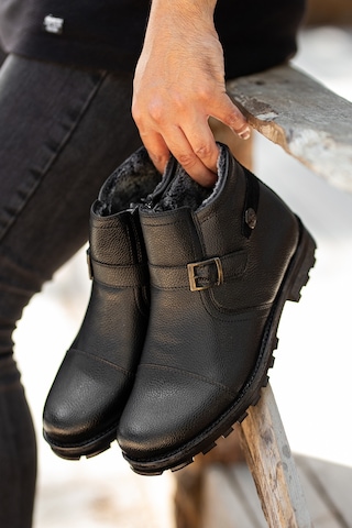 Garantili D1324 Soğuk Geçirmez Erkek Bot Siyah