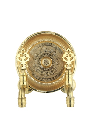 FKN İkili Hamam Taslı Lüx Perlatörlü Sarı Osmanlı Musluk Sarı